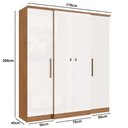 Ver imagem 3 de Guarda-Roupa 4 Portas 2 Gavetas Multimóveis CR35073 Nogueira/Off White