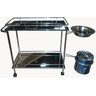 Carro Curativo Hospitalar Com Balde e Bacia Inox Medcombo - 1
