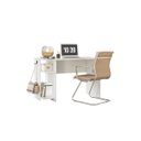 Ver imagem 1 de Mesa para Computador Escritório e Gamer 2 Prateleiras Escrivaninha Branco - Qmovi