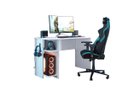 Ver imagem 2 de Mesa para Computador Escritório e Gamer 2 Prateleiras Escrivaninha Branco - Qmovi