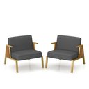 Ver imagem 1 de Kit 2 Poltronas Decorativa Newark Dourado/cinamomo/suede Cinza - M.a Dourado/cinamomo/suede Cinza