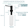 Dispenser Detergente Preto Bancada 500ml Inox304 Fosco Black Bico Reto Porta Sabonete Liquido para B - 4