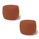 Ver imagem 1 de Kit 02 Puffs Decorativos Living Aisha Orgânico Redondo Veludo Terracota - Desk Design