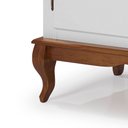 Ver imagem 2 de Balcão Buffet Aparador Florença 80cm 2 Portas 1 Gaveta Pés Luiz Xv - Laca Nude/ Imbuia