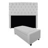 Kit Cabeceira e Calçadeira Liz P02 140 cm Casal Suede Branco - ADJ Decor - 2