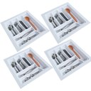 Ver imagem 3 de Kit 04 Organizador Divisor de Talheres para Gaveta M04 Bandeja 45,6x49,1 Cm Separador Branco - Inovi