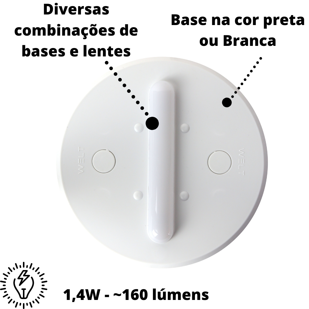 EcoLight Luminária Econômica - Base Branca Branco - 110V - 2