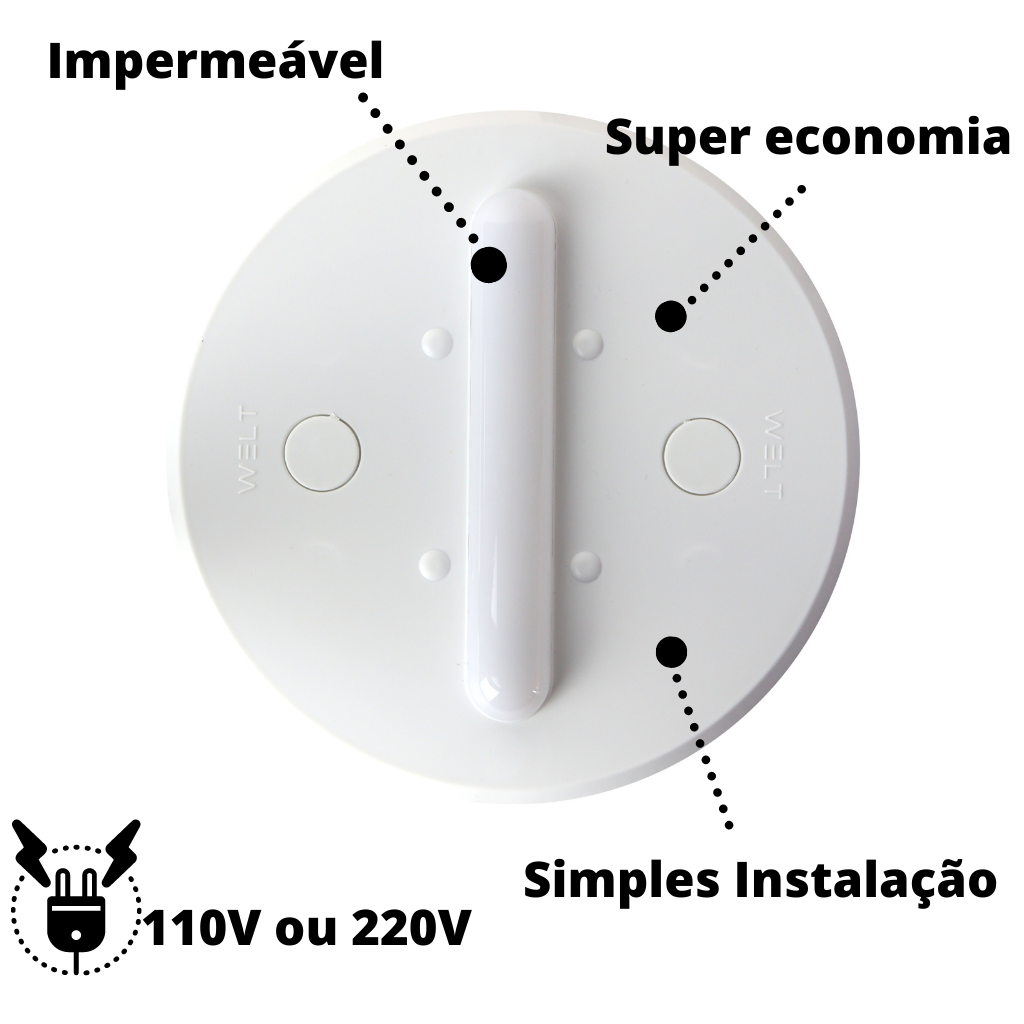 EcoLight Luminária Econômica - Base Branca Branco - 110V - 3