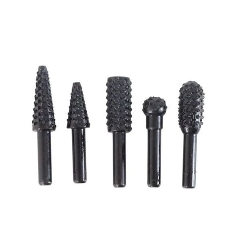 Jogo De Lima Rotativa Em Aço Carbono Para Madeira E Plástico 5 Peças Haste 1/4 Pol Para Furadeira E 