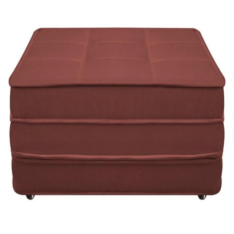 Puff Cama Solteiro Dobrável Camilla Veludo Slim Goiaba