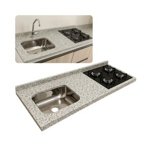 Pia Cozinha Granito Portinari 120cm Cuba Espaço para Cooktop: Portinari