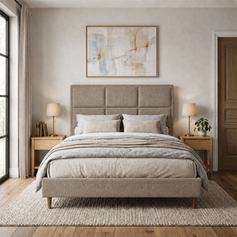 Cabeceira para Cama Casal Queen Estofada 1,58 ,Mts Alice Vilajo: Suede Crush Cappucino