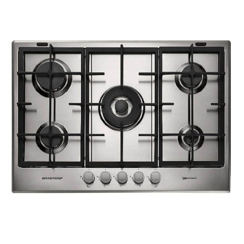 Cooktop a Gás Brastemp Gourmand 5 Queimadores Inox 75cm 220v