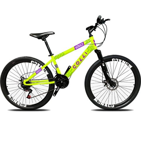 Bicicleta Colli Mônaco Aro 26 Freio a Disco Quadro 13,5 Amarelo