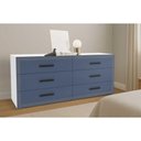 Ver imagem 1 de Cômoda de Quarto Valência C/ 6 Gavetas Branco/azul - Politorno
