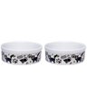 Kit Comedouro e Bebedouro de Porcelana 600ml Patinhas Gato - 1