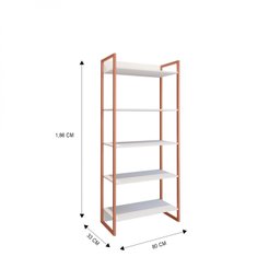 Estante para Livros Industrial 5 Prateleiras 187cmx80cm Porto - 4