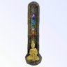Incensário indiano dourado 7 chakras buda dourado 47161 vertical 22 cm em resina - 2