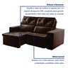 Sofá Recife 3 Lugares Retrátil e Reclinável com Molas 180cm Yescasa Suede  - 6