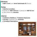 Ver imagem 4 de Guarda Roupa Casal 2 Portas de Correr 6 Gavetas Colis 272 cm Cinamomo Areia Zanz