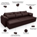 Ver imagem 4 de Sofá Retrátil para Sala de Estar 4 Lugares 297cm Riza S03 Couro Caramelo - Lyam Decor