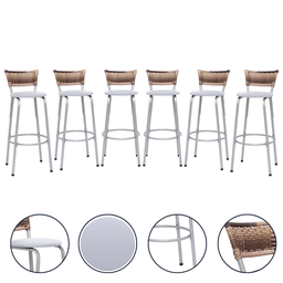 Kit 6 Banqueta Bistro para Cozinha Junco Cappuccino Àrea Gourmet Balcão Bancada bares Churrasqueira - 1