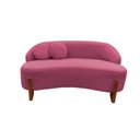 Ver imagem 1 de Namoradeira Sofá Feijão Moscou 150cm Orgânica Veludo Rosa