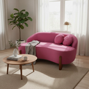 Ver imagem 3 de Namoradeira Sofá Feijão Moscou 150cm Orgânica Veludo Rosa
