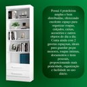Ver imagem 4 de Livreiro com 2 Gavetas Moderno 4 Prateleiras 4 Nichos MDF Qmovi