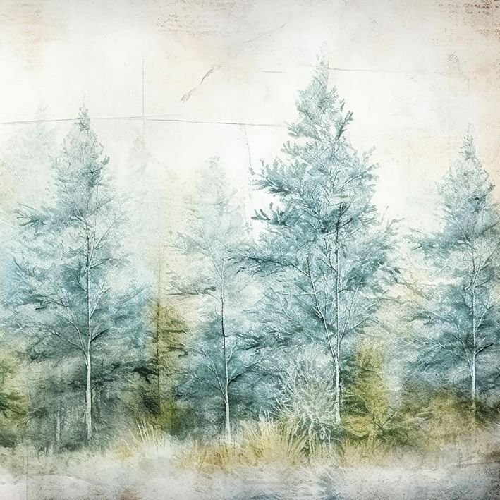 Papel de Parede Adesivo  Floresta de Pinheiros - Painel - 2