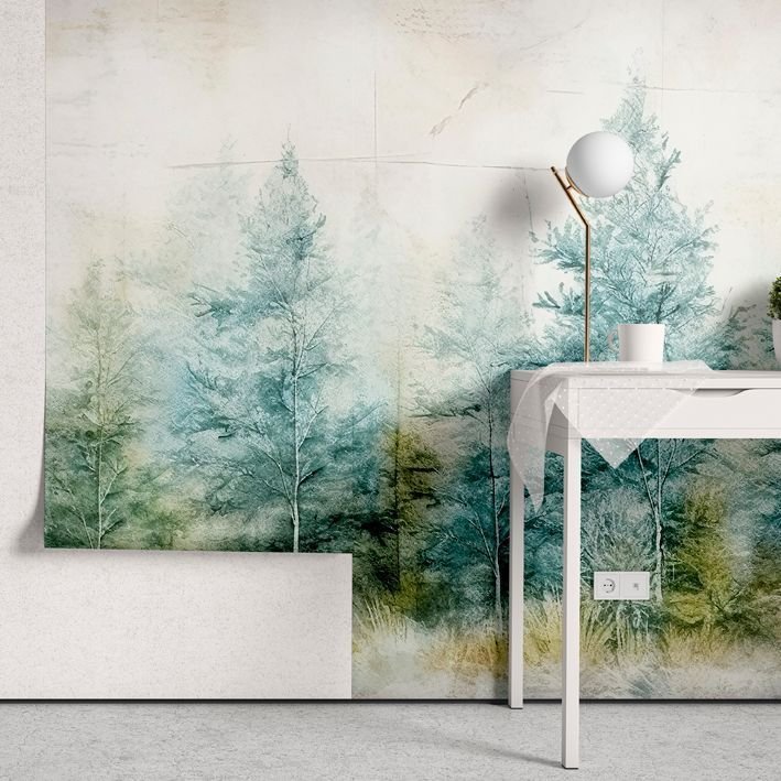 Papel de Parede Adesivo  Floresta de Pinheiros - Painel - 3