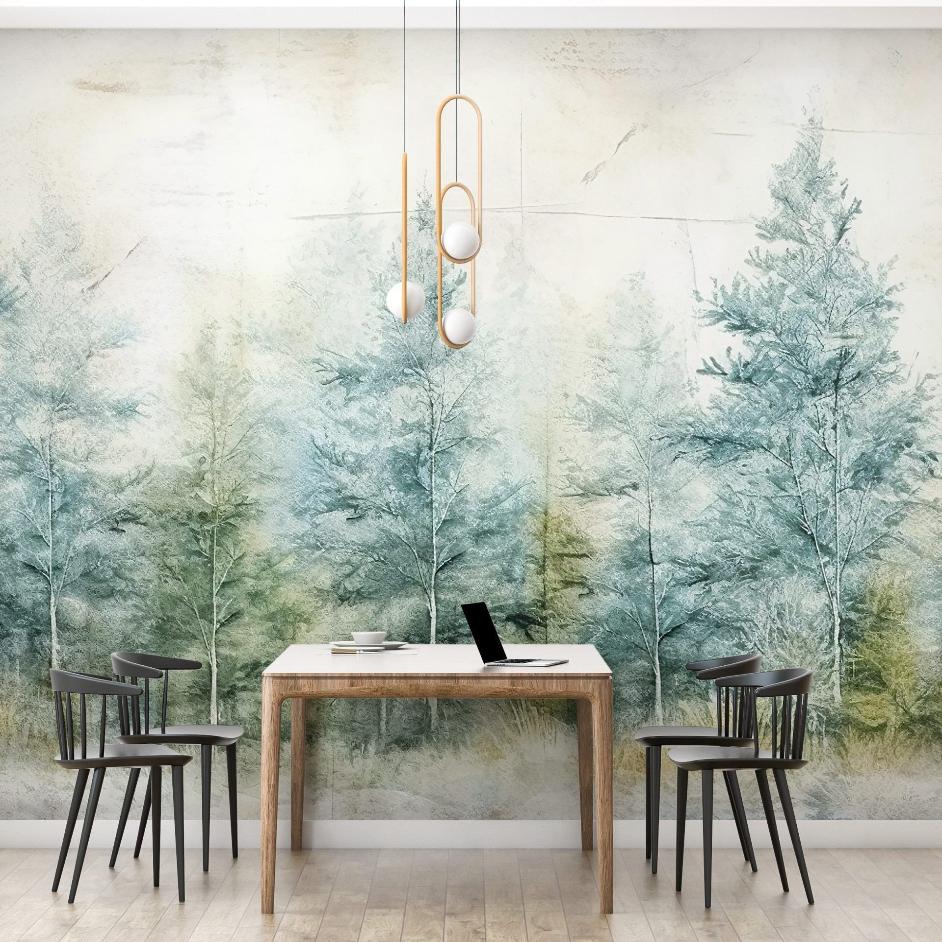 Papel de Parede Adesivo  Floresta de Pinheiros - Painel - 1