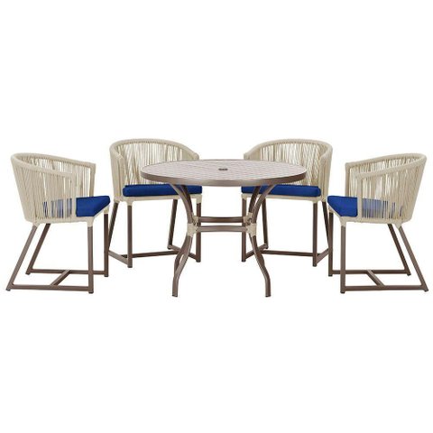 Mesa com 4 Cadeiras e Noronha Estofado 10 Trama Original Rami