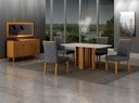 Ver imagem 6 de Conjunto Sala de Jantar Jade Gold 1,20m Tampo Off 4 Cadeiras Jade Cinamomo/Linho Chumbo