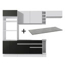 Ver imagem 1 de Armário de Cozinha Completa 290cm Branco/Preto/Branco Safira Madesa 14