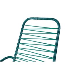 Kit 4 Cadeiras de Jardim Alpendre Cordinha Descanso Área Estrutura em Aço Fio Pvc Varanda Cor Verde - 3
