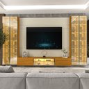 Ver imagem 1 de Home para TV até 90 Polegadas com LED e Espelho e Vidro Reflecta 369,8cm x 217,6cm 100% MDF Luminare