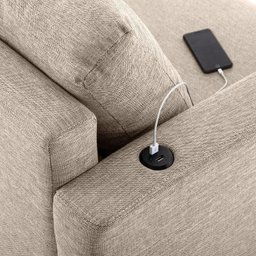 Sofá 2 Lugares com USB em Linho Antúrio CabeCasa MadeiraMadeira - 4