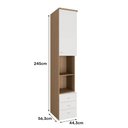 Ver imagem 5 de Guarda Roupa Modulado 245cm Lateral 1 Porta 3 Gavetas Setiba Plus Carvalho/branco
