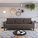 Ver imagem 1 de Sofá 3 Lugares com USB em Linho Antúrio CabeCasa MadeiraOriginals Marrom