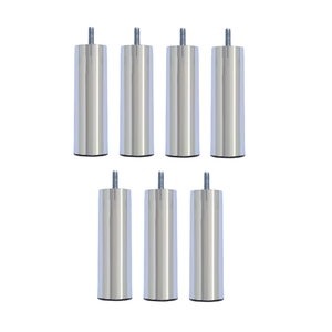 Kit 7 Pés de Cama Box ou Baú Queen King Tubo Cromado 13cm