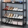 Cabideiro Sapateira Prateleira Organizadora Metálica 5 Níveis para Calçados Chapéu e Roupas - Preta - 6