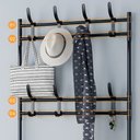 Ver imagem 5 de Cabideiro Sapateira Prateleira Organizadora Metálica 5 Níveis para Calçados Chapéu e Roupas - Preta