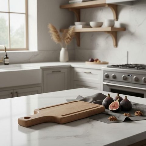 Tábua de Madeira 30cm para Corte Churrasco e Cozinha:marrom