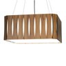 Luminária Pendente Quadrado de Madeira Amêndola Wood Iluminação Quadrado Ripado Amêndola 60 Cm - 1