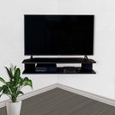 Ver imagem 3 de Rack Suspenso para Tv de até 50” Aparador Bancada Estante de Canto Preto