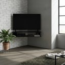 Ver imagem 1 de Rack Suspenso para Tv de até 50” Aparador Bancada Estante de Canto Preto