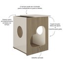 Ver imagem 2 de Mesa de Apoio Berna Carvalho c/ Off White - Tampo Reversível e Prático Espaço p/ Casinha de Pet