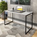 Ver imagem 1 de Mesa para Escritório Star 120cm Industrial Espresso Móveis Branco E Preto