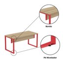 Ver mais imagens de Escrivaninha Mesa Escritório X 150cm Industrial Noce Naturalle e Vermelho Marrom/Marromle